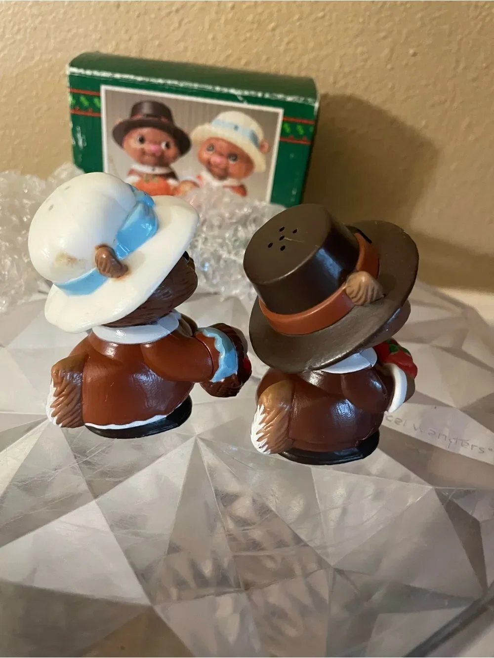 Pilgrim Chipmunk Harvest Salt and Pepper Shakers Vintage never used!